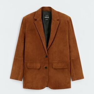 Mango Brown Suede Blazer, size M